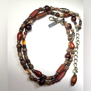 Vintage Beaded Belly Body Chain Wooden Boho Metal Belt , By New York Studio